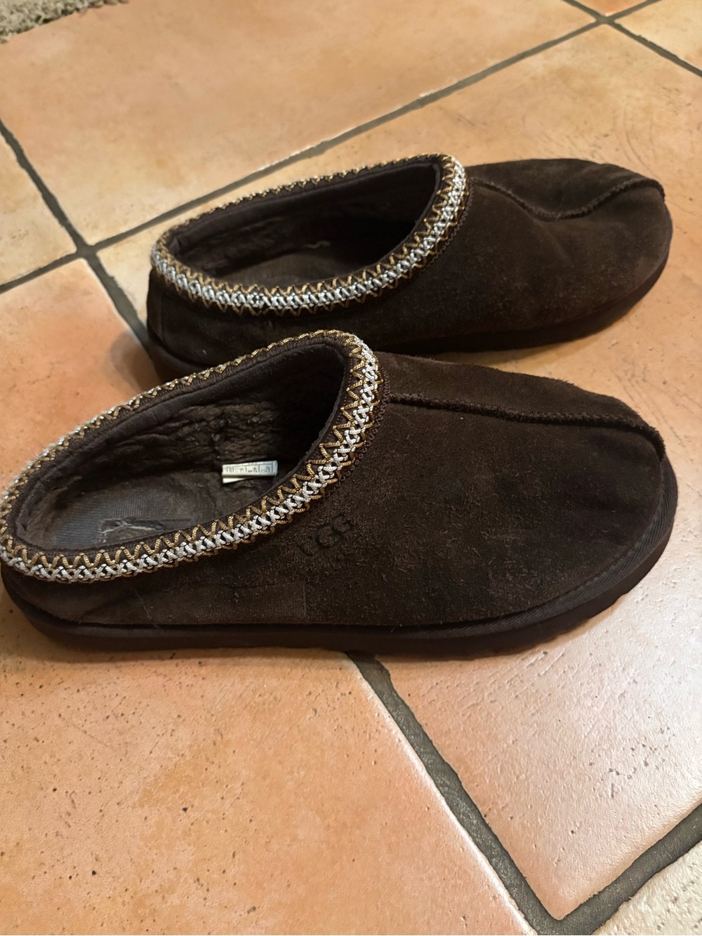 UGG Brown Suede Slip-On Slippers